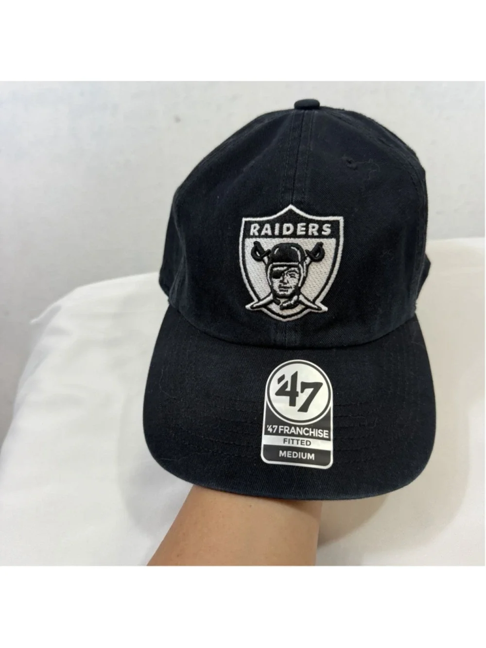 Las Vegas Raiders NFL '47 Brand Throwback Black Clean Up Adjustable Hat Medium